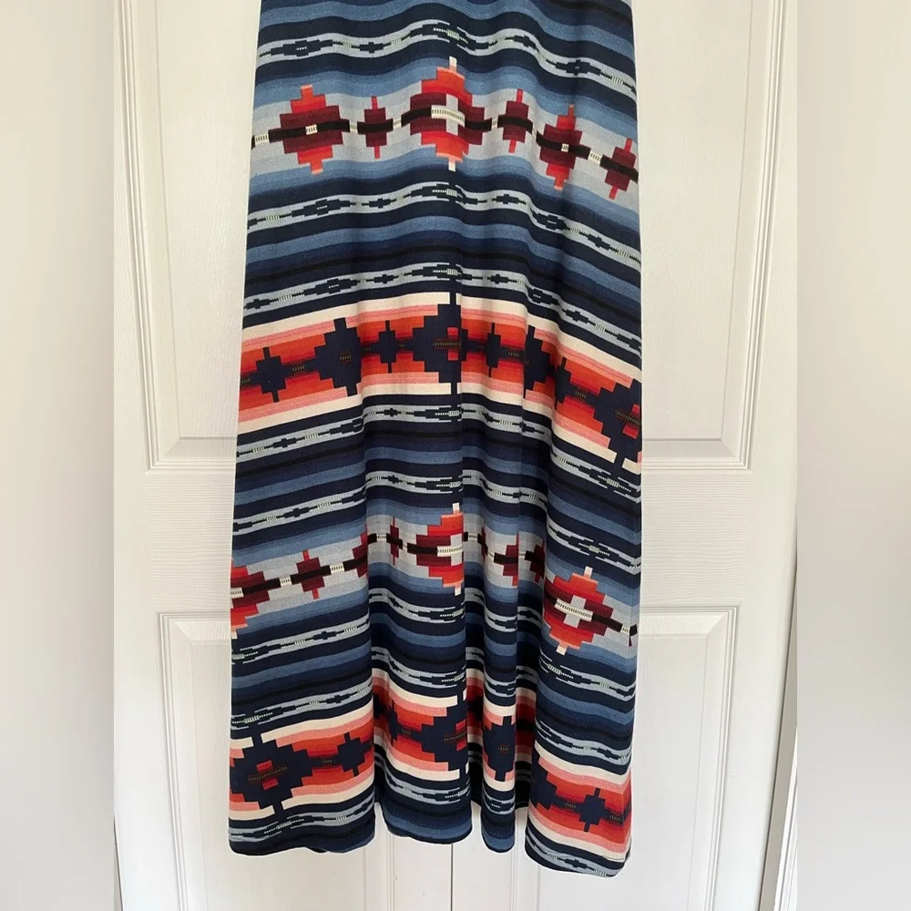 Double D Ranch Navy, Red & Cream Aztec Stripe Maxi Dress - Picture 3 of 8